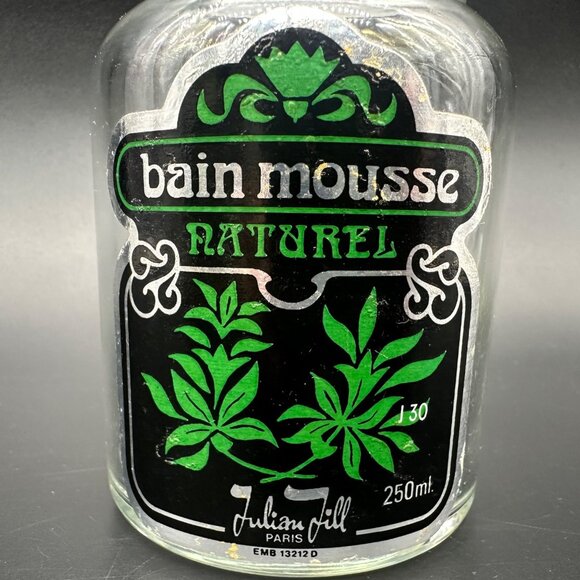 Vintage Bain Mousse Apothecary Jar 1960s Green Vanity Decor Mid Century Storage - Picture 11 of 12